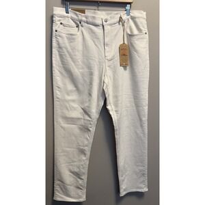 Faherty Stretch Terry Tailored Fit Egret White 5-Pocket Pants Size 38x32 NWT